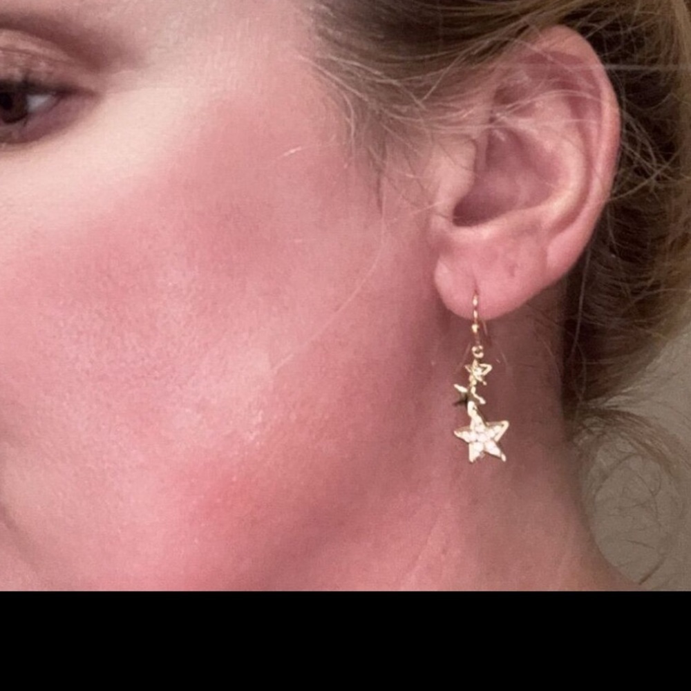 Lovisa Gold Star Dangle Earrings Celestial Hook Gift-Ready 2" - Picture 2 of 7